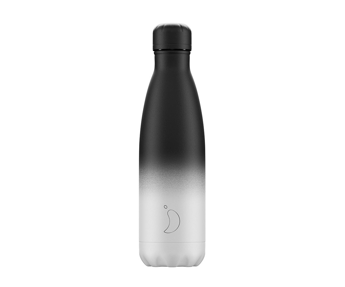 Botella Chilly´s GRADIENT BLANCO Y NEGRO 500 ml