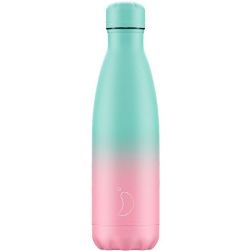 Botella Chilly´s GRADIENT ROSA Y MENTA PASTEL 500 ml