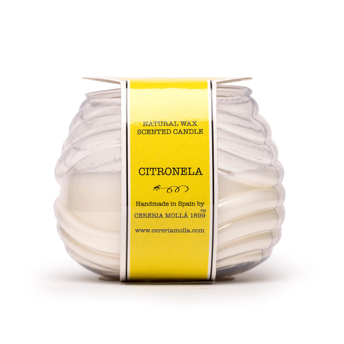 Vela Vaso Ondas Plástico Citronela 8 cm