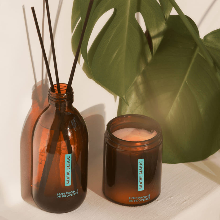 Compagnie de Provence - Vela Perfumada Estimulante Albahaca y Menta 150 gr
